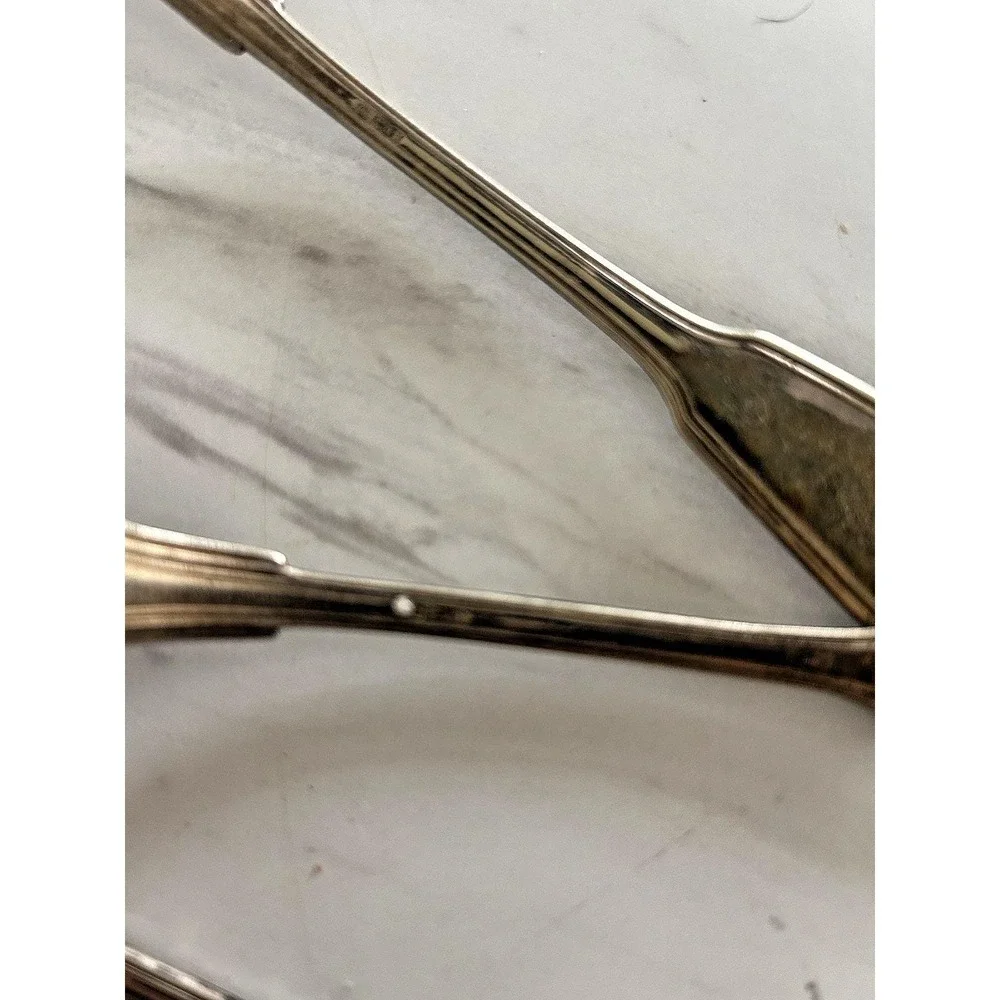 Antique Christofle France Silver Plated Dinner Serving Spoons Lot of 4 Fiddle A